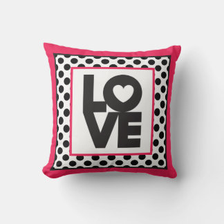 Cojín Decorativo Pink Love Black Dots