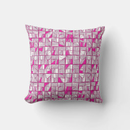 Cojín Decorativo Pink & Magenta Geometric Block Pattern 