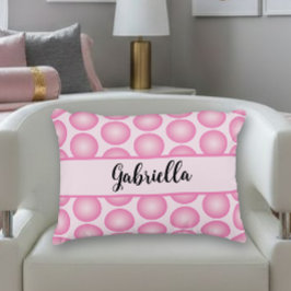 Cojín Decorativo Pink Pastel Dots Elegant Script Name