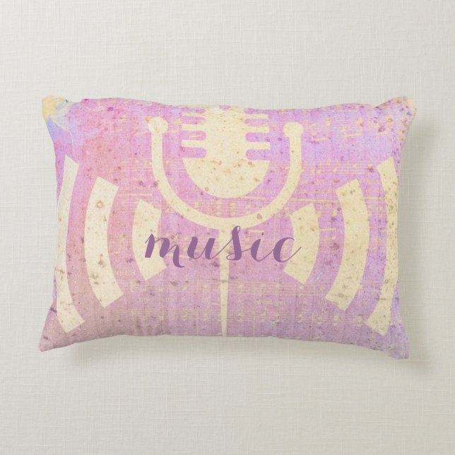 Cojín Decorativo Pink Pastel Grunge Love Music Pillow (Reverso)