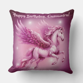 Cojín Decorativo Pink Pegasus "Feliz cumpleaños"