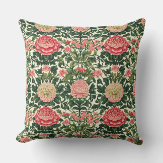 Cojín Decorativo Pink Peony Symmetrical Floral Pattern