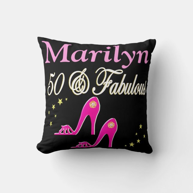 COJÍN DECORATIVO PINK PERSONALIZADO 50 Y FABULOUS PILLOW (Anverso)