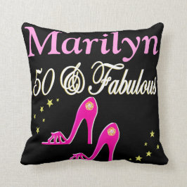 COJÍN DECORATIVO PINK PERSONALIZADO 50 Y FABULOUS PILLOW