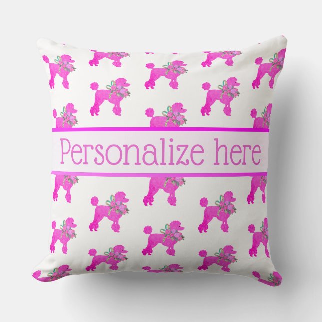 Cojín Decorativo Pink Poodle Personalizado (Anverso)
