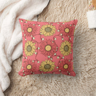Cojín Decorativo Pink Sunflowers Christmas