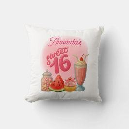 Cojín Decorativo Pink Sweet Sixteen Birthday Pillow Gift