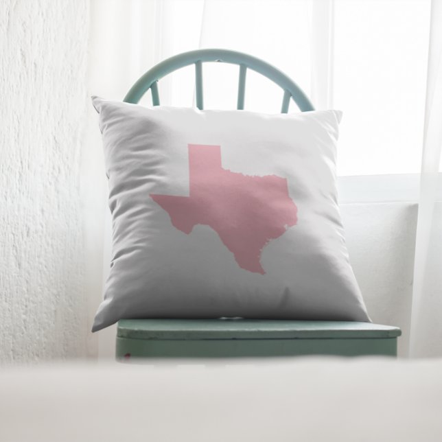 Cojín Decorativo Pink Texas (Pink Texas Shape Customizable Pillow)