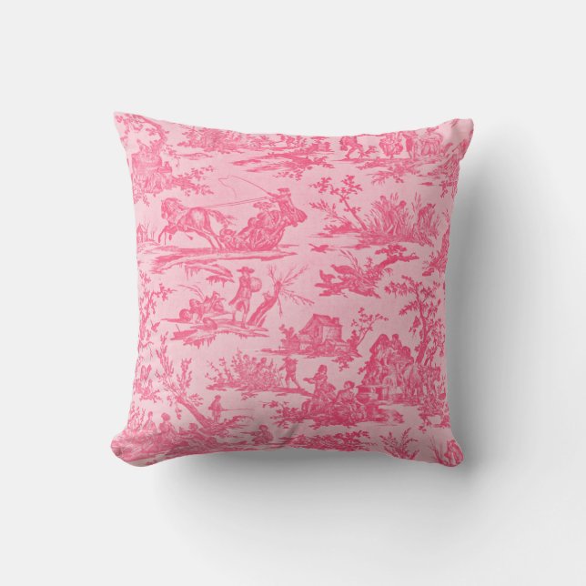 Cojín Decorativo Pink Toile (Anverso)