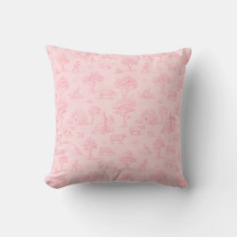 Cojín Decorativo Pink Toile Throw Pillow