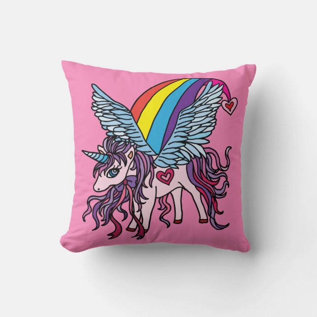 Cojín Decorativo Pink Unicorn Pegasus (Anverso)