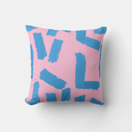 Cojín Decorativo Pink with Blue Brushstroke Pattern