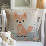 Cojín Decorativo Pink Woodland Animal Fox, Nursery Chica Forestal<br><div class="desc">Presentamos "Cute Woodland Fox" de PixeliaDesigns Nursery Pillow, una deliciosa adición a cualquier guardería infantil. Esta encantadora almohada cuenta con ilustraciones de zorro de bosque reinterpretado en tonos suaves y serenos que crean un ambiente tranquilo y acogedor. Diseñado teniendo en cuenta la neutralidad de género, sus colores y patrones lo...</div>