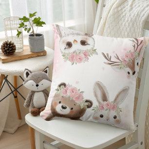 Cojín Decorativo Pink Woodland Boho Friends Baby Girl Shower