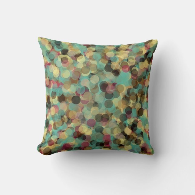 Cojín Decorativo pink yellow green and blue circle pattern abstract (Anverso)