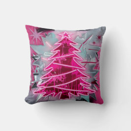 Cojín Decorativo Pinkmas Tree – Bold Neon Holiday Art