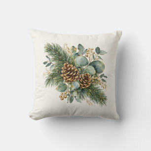 Cojín Decorativo Pino de media luna de invierno y eucalipto