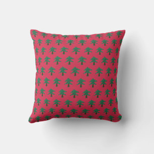 Cojín Decorativo Pino Verde Rojo 16”