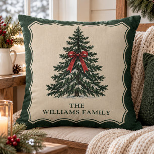 Cojín Decorativo Pino Vintage Árbol de Navidad Personalizado con el