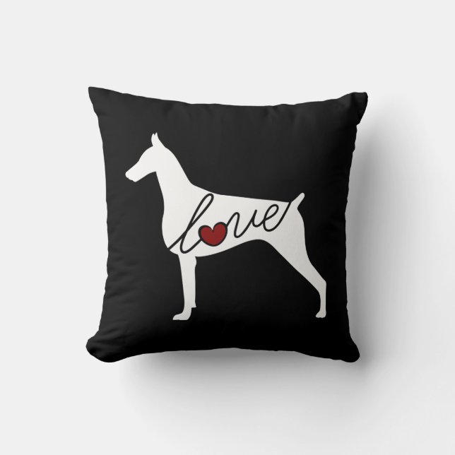 Cojín Decorativo Pinscher del Doberman (Anverso)