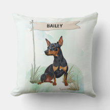 Pinscher Miniatura Acuarela Perro Personalizado