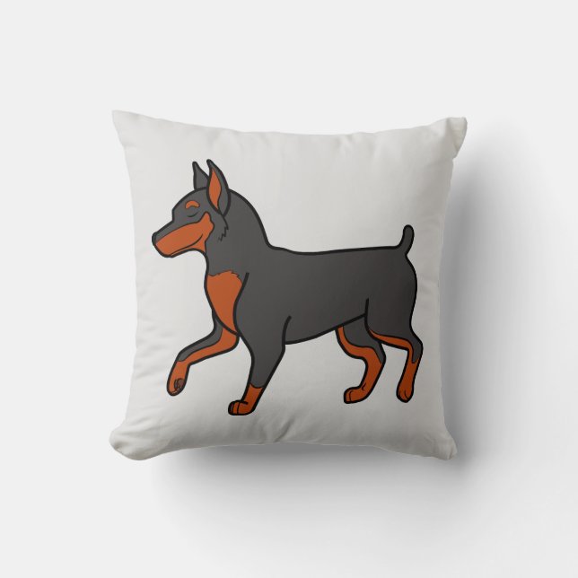 Cojín Decorativo Pinscher miniatura negro (Anverso)