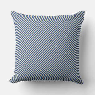 Cojín Decorativo Pinstripe diagonal azul