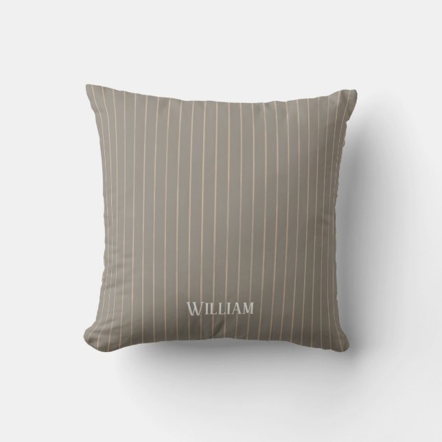 Cojín Decorativo Pinstripes beiges personalizadas (Anverso)