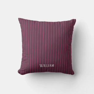 Cojín Decorativo Pinstripes burdeos personalizadas