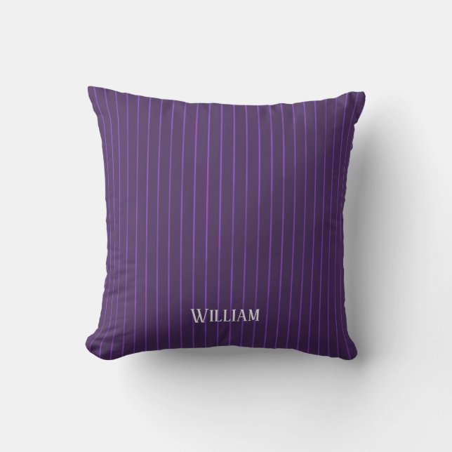 Cojín Decorativo Pinstripes púrpuras (Anverso)