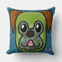 Cojín decorativo pintado a mano de perro boxer