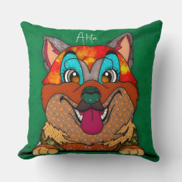 Cojín decorativo pintado a mano en Akita