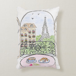 Cojín Decorativo Pintado a mano Paraíso de la Torre Eiffel DERECHA