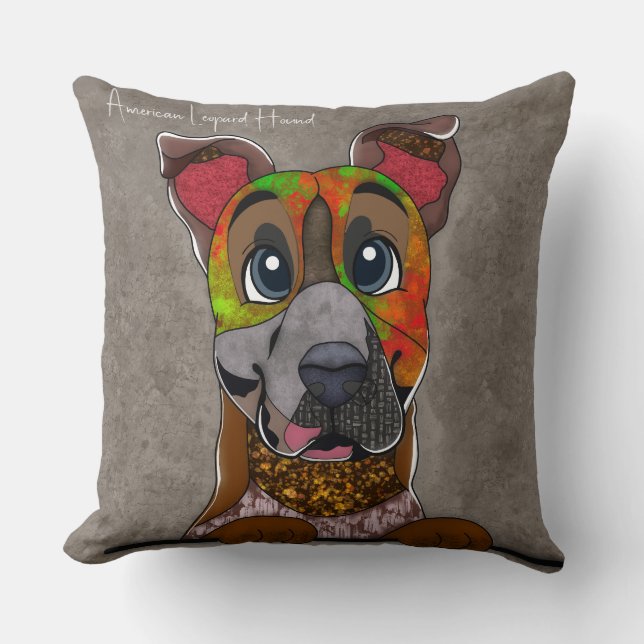 Cojín Decorativo Pintado a mano por American Leopard Hound (Anverso)
