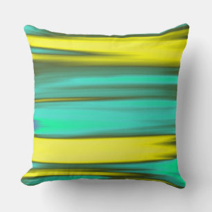 Cojín Decorativo Pintado abstracto de color amarillo turquesa