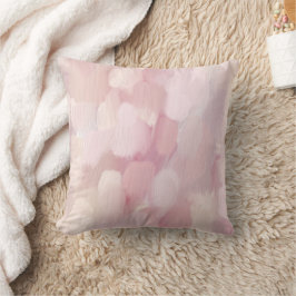 Cojín Decorativo Pintado abstracto de color rosa pastel. Razo del p