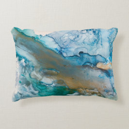 Cojín Decorativo Pintado abstracto de tinta de alcohol de glaciar d