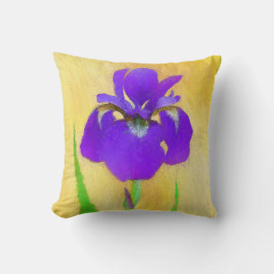 Cojín Decorativo Pintado de iris morado - Perro original curado A