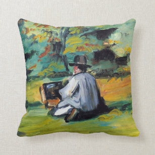 Cojín Decorativo Pintor en el trabajo de Paul Cezanne, Bella Artes 