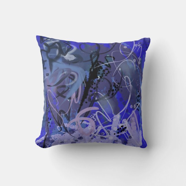 Cojín Decorativo Pintura abstracta azul (Anverso)