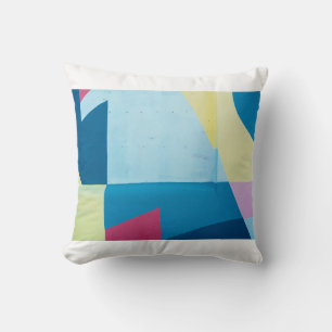 Cojín Decorativo Pintura abstracta azul, roja, rosa y amarilla
