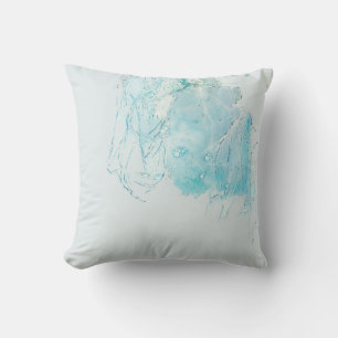 Cojín Decorativo Pintura abstracta azul y blanco