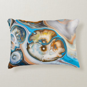 Cojín Decorativo Pintura abstracta azul y blanco