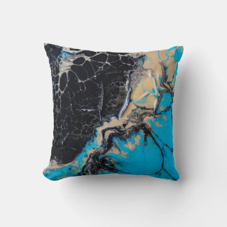 Cojín Decorativo Pintura abstracta azul y negro