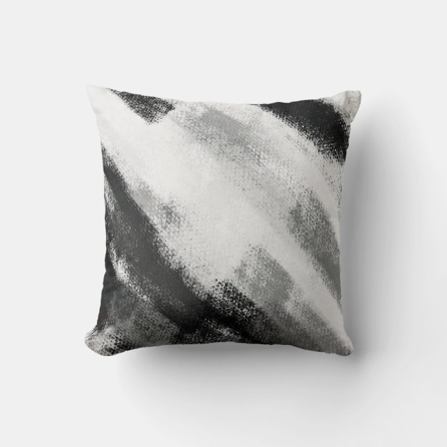 Cojín Decorativo Pintura abstracta | Blanco y negro 54 (Anverso)