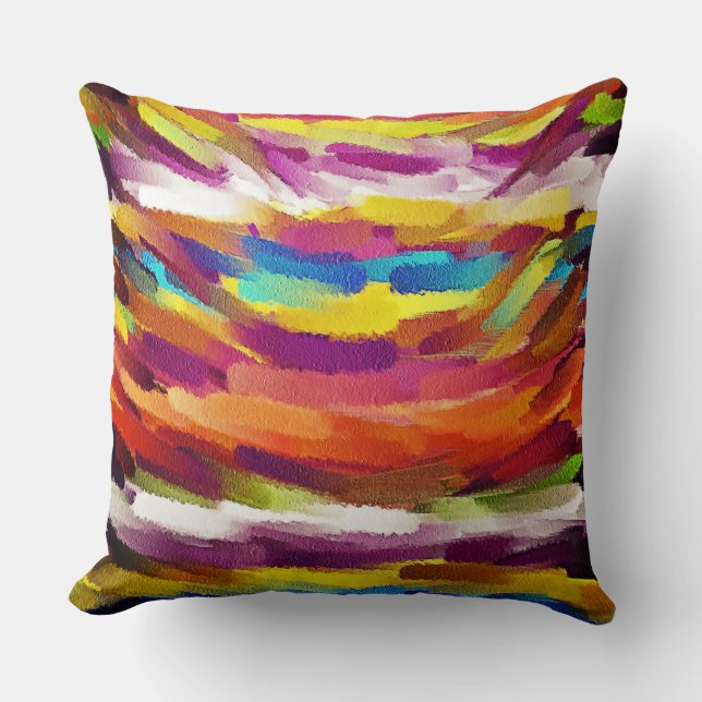 Cojín Decorativo Pintura abstracta colorida #2 (Anverso)