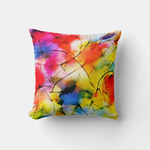 Cojín Decorativo Pintura abstracta con colores arcoiris