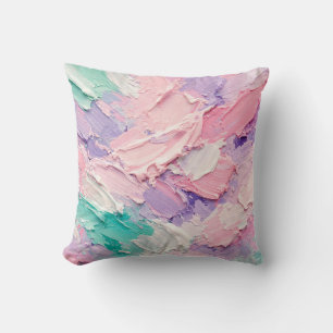 Cojín Decorativo Pintura abstracta con pinceladas impasto pastel