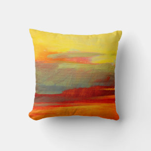 Cojín Decorativo pintura abstracta de aceite de paisaje sobre pintu