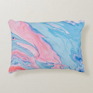 Cojín Decorativo PINTURA ABSTRACTA DE FLUIDOS verde azulados Y ROJO